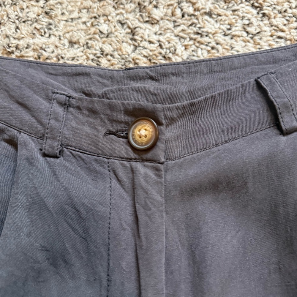 POETRY Silk & Linen Charcoal Gray Wide Leg Cropped Pants Womens Size 6 - Picture 9 of 12